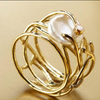 Delicate Artisan Pearl Ring