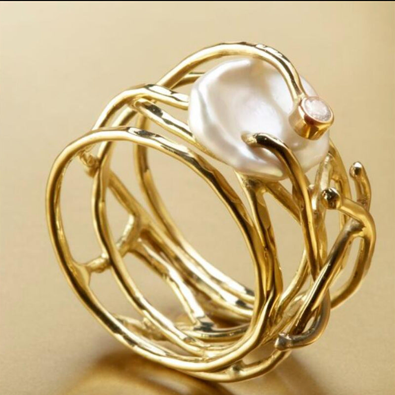Delicate Artisan Pearl Ring