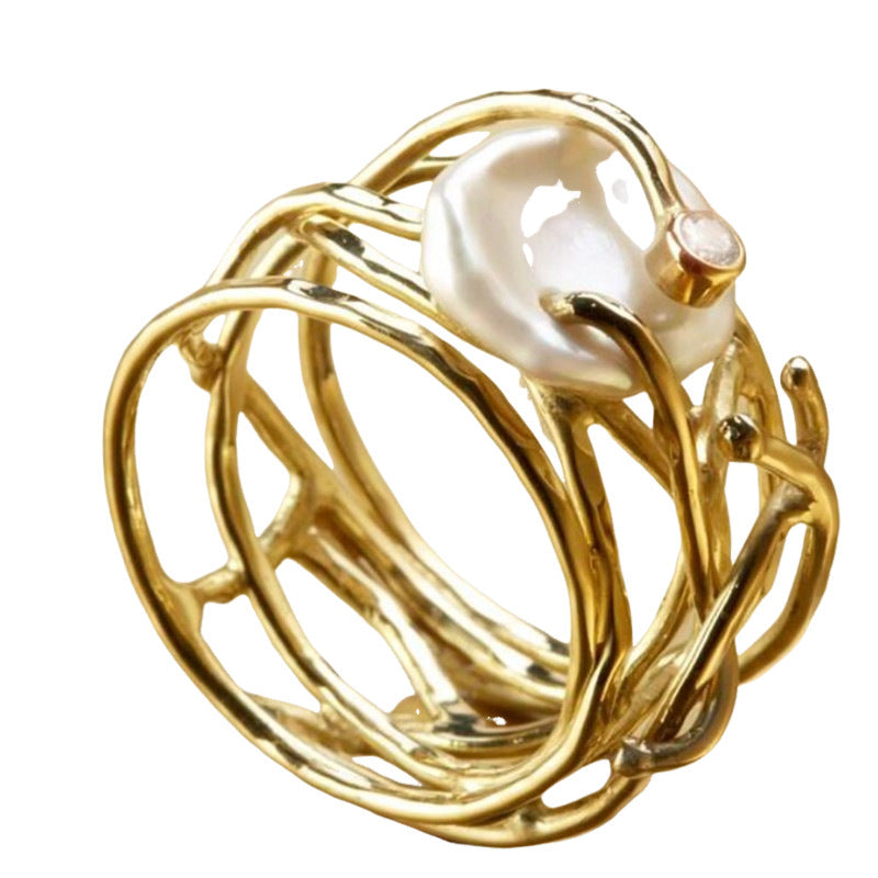 Delicate Artisan Pearl Ring